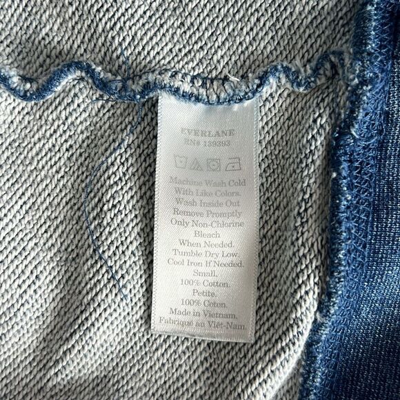Everlane The Unisex French Terry Crew in Denim Blue Size S - Picture 4 of 8